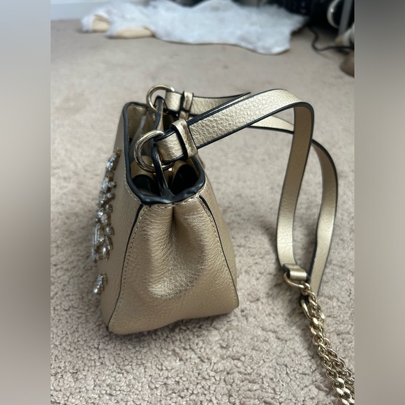 NWT ZARA Evening Gold and Rhinestones Bag - Picture 6 of 11